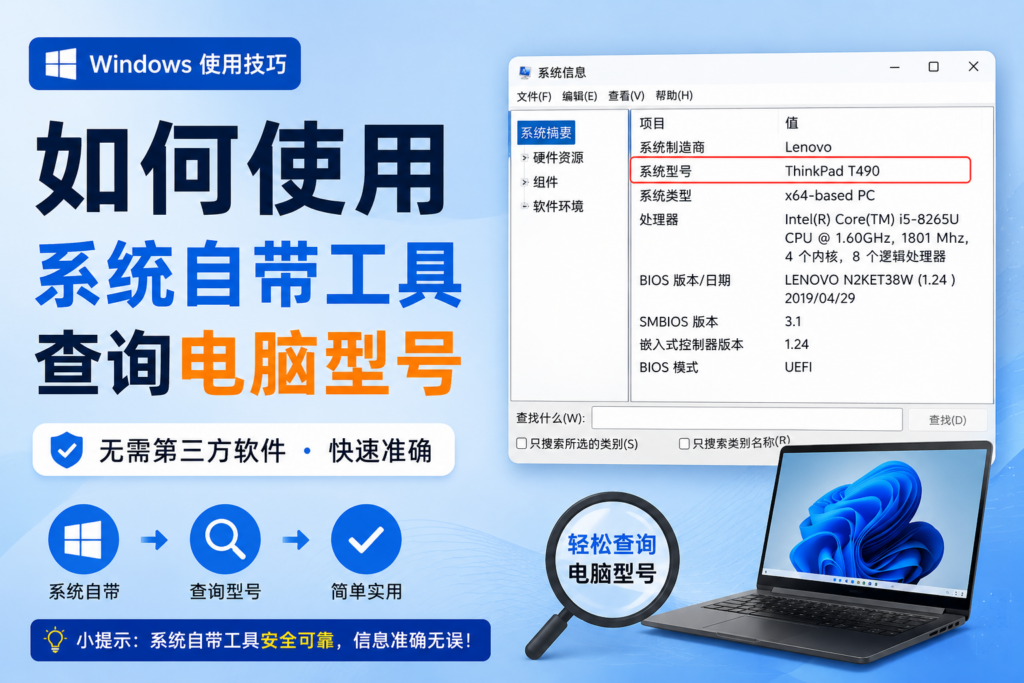 图片[1]-如何使用系统自带工具查询电脑型号-宇程系统站