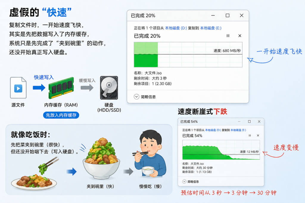 图片[2]-为什么电脑复制文件的时候，速度一开始很快，然后变慢？-宇程系统站
