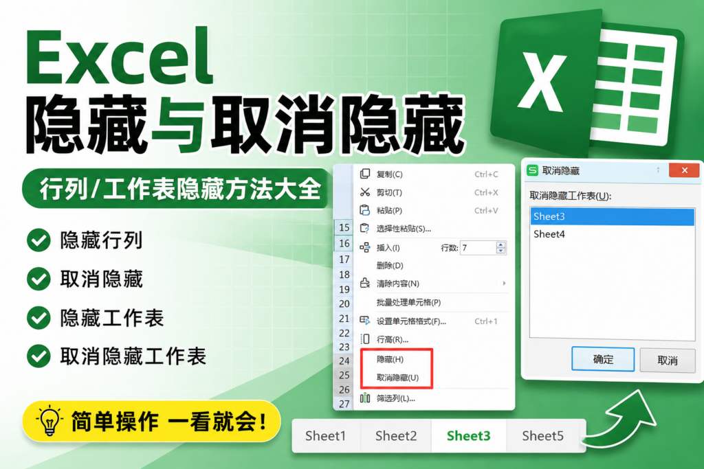 图片[1]-WPS和微软Excel隐藏列怎么恢复，一文搞懂表格的隐藏与取消隐藏！-宇程系统站