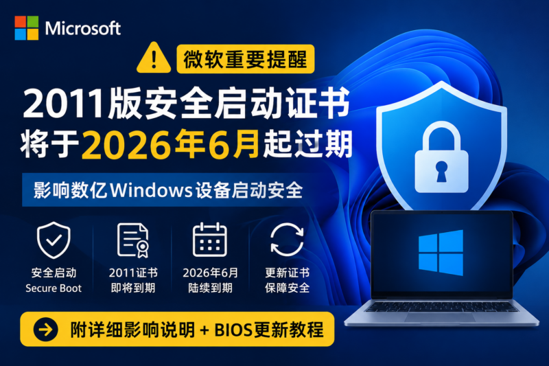 微软2011安全启动证书即将过期怎么办?Win10/Win11更新证书教程详解-宇程系统站