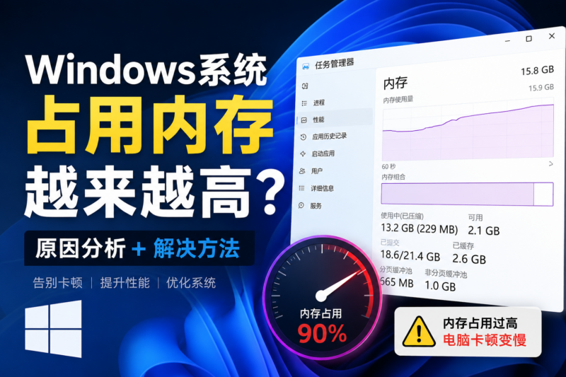 Windows系统占用内存越来越高?可能是这些原因导致的-宇程系统站