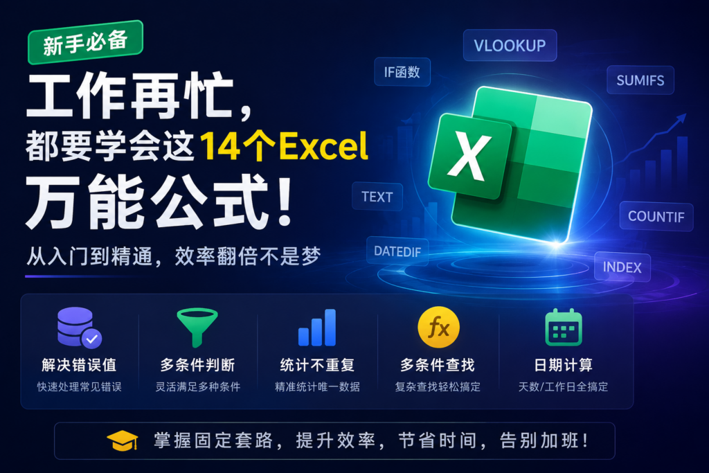 图片[1]-工作再忙，都要学会这14个Excel万能公式！-宇程系统站