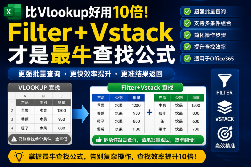 比vlookup好用10倍，Filter+Vstack才是最牛查找公式-宇程系统站