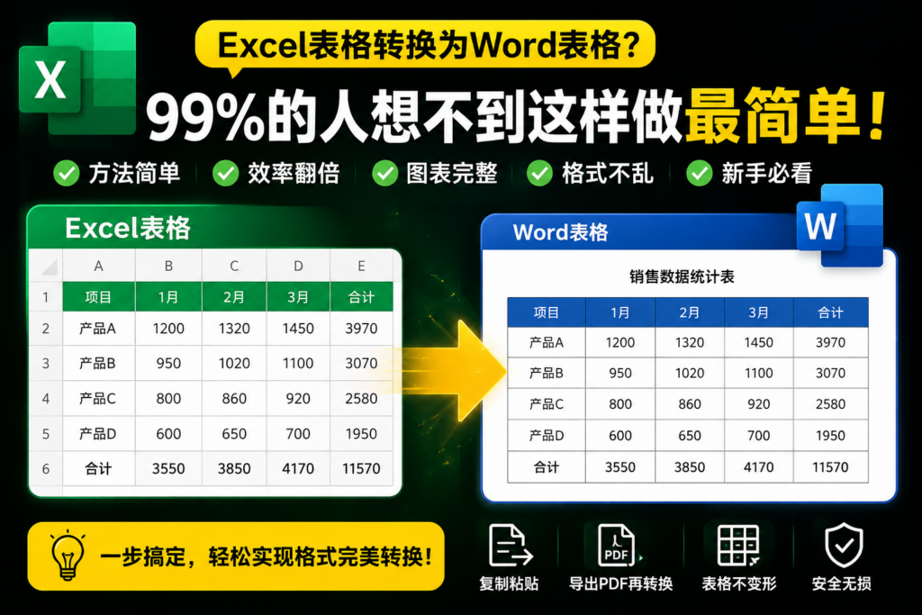图片[1]-Excel表格转换为Word表格？99%的人想不到这样做最简单！-宇程系统站