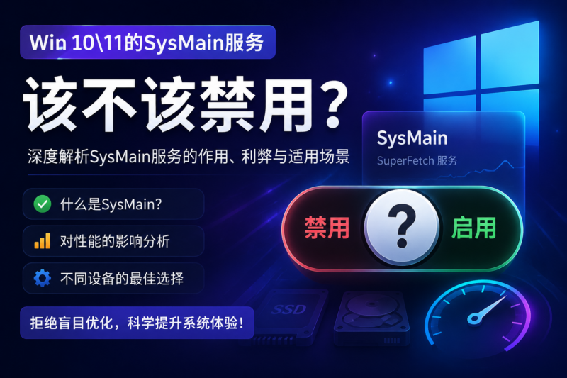 Win10\11的SysMain服务:该不该禁用?-宇程系统站
