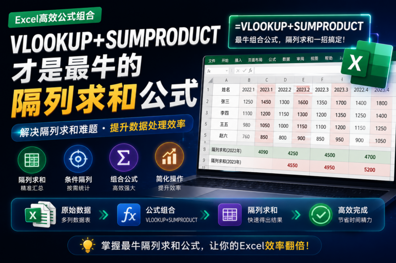 Vlookup+Sumproduct,才是最牛的隔列求和公式-宇程系统站