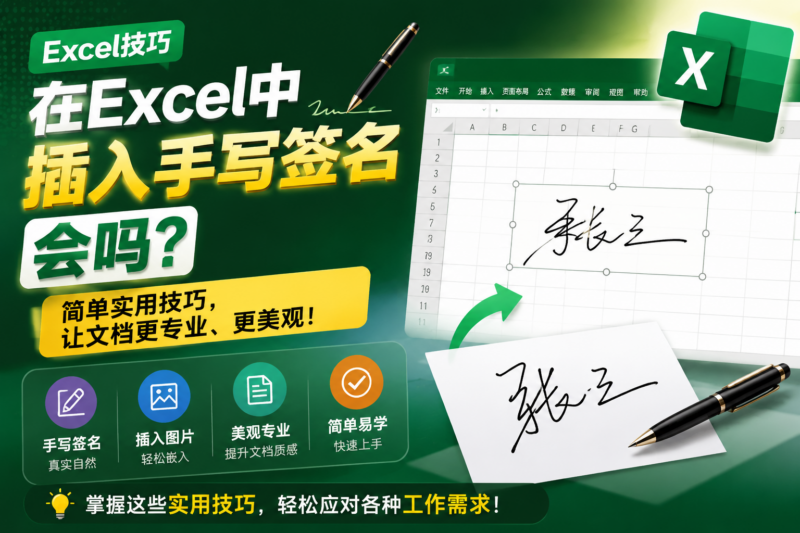 你会在Excel中插入 手写签名 吗?-宇程系统站