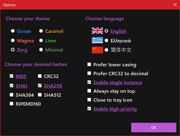 图片[2]-开源哈希校验工具 Hashing v3.7 中文多语免费版-宇程系统站