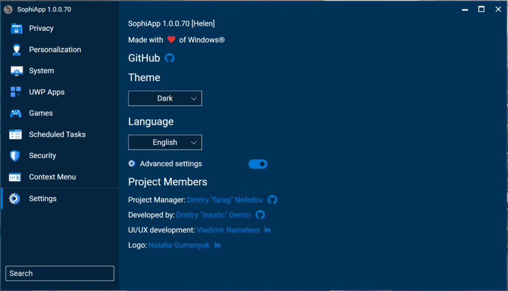 图片[1]-Windows系统优化工具 SophiApp v1.0.0.97 中文免费版-宇程系统站