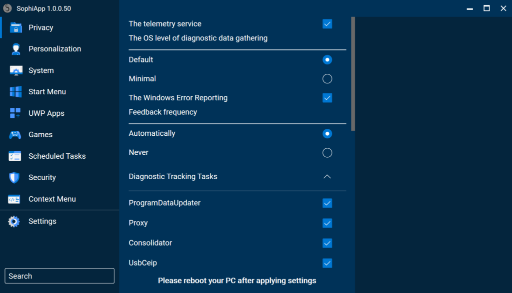 图片[2]-Windows系统优化工具 SophiApp v1.0.0.97 中文免费版-宇程系统站
